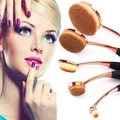 Rose Gold Oval Makeup Brush Set 5pcs Cosmetics