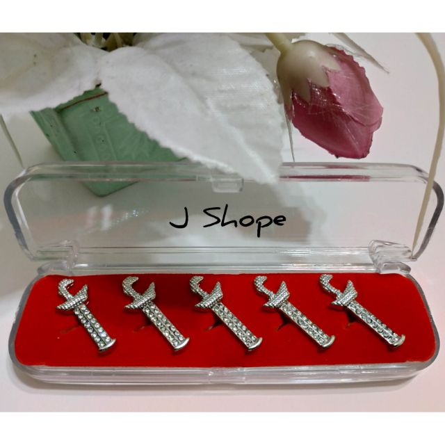 Premium Silver Butang Baju Melayu Keris dengan batu Permata Harga Murah