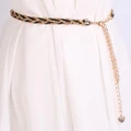 Women's Lady Fashion Metal Chain Pearl Style Belt Chain