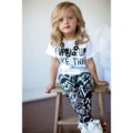 ACI-2015 Baby Girls Zebra-stripe White T-Shirt+Pants Two-pieces Outfits Set