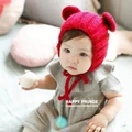 Autumn and winter baby fashion with a bear wool hat