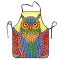 Psychedelic Rainbow Owl Kitchen Cooking Apron Unisex Funny Chef Aprons