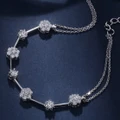 Flower Band Silver Plated Chain Link Bracelets
