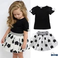 Y8M-2016 New Baby Girls Clothes Set Summer Short Sleeve and Tutu Skirt 2pcs