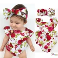 LEE-2017 Newborn Infant Toddler Baby Girls Clothes Flower Jumpsuit Romper