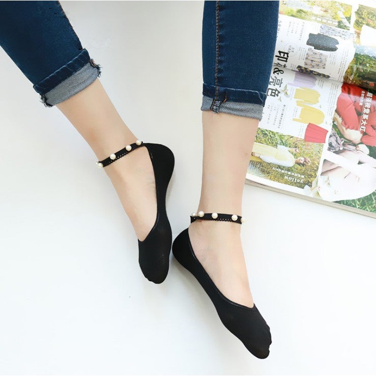 Pearl Cotton Socks Women Fashion Ankle Socks