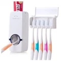 Automatic Toothpaste Dispenser and Toothbrush Holder (White)
