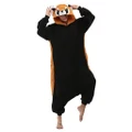 Raccoon Woman Kigurumi Animal Cosplay Costume Onesie Fleece Pajamas Sleepware
