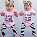 MS.-Newborn Baby Girl Romper Bodysuit+ Leg Warmers Headband Outfits Striped