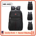 MILANDO Trendy Stylist Laptop Backpack Travel School Bag Black Series Beg Bagpack (Type 1)