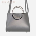 SOULTHREE O Ring Detail Crossbody With Inner Pouch (Grey)