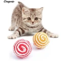 Cat Pet Sisal Rope Woven Ball Teaser Play Chewing Rattle Scratch Catch Toy