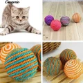 Cat Pet Sisal Rope Weave Ball Teaser Play Chewing Rattle Scratch Catch Toy