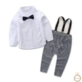 CSA-Toddler Kids Baby Boys Outfits Shirt Tops +Long Pants Overalls Clothes Set