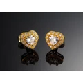 gold plated love zirconia 24k earring set with box