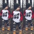 SKI-New Newborn Kids Baby Boy Girl Cotton Tops Romper Pants 2Pcs Outfits Set