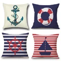 Decorative Throw pillow covers Nautical Anchor Sailing Pillow Covers Cases