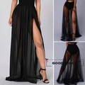 OOG-Elegant Women Lady Cocktail Dress Evening Chic Black Long Side split Maxi