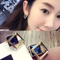 2017 new Korean version of square square ladies diamond earrings diamond simple atmosphere S92