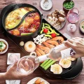2in1 Electric Non-Stick 2 Controller BBQ Grill Steamboat 2 Side Hotpot 8 Person