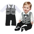 Kid Baby Boy Cotton Gentleman Romper Jumpsuit Bodysuit Clothes Outfit 1-3T