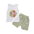 Kids Boys Girls Casual Clothes Sets Cartoon Vest Tops Shorts 2 Pcs Suits