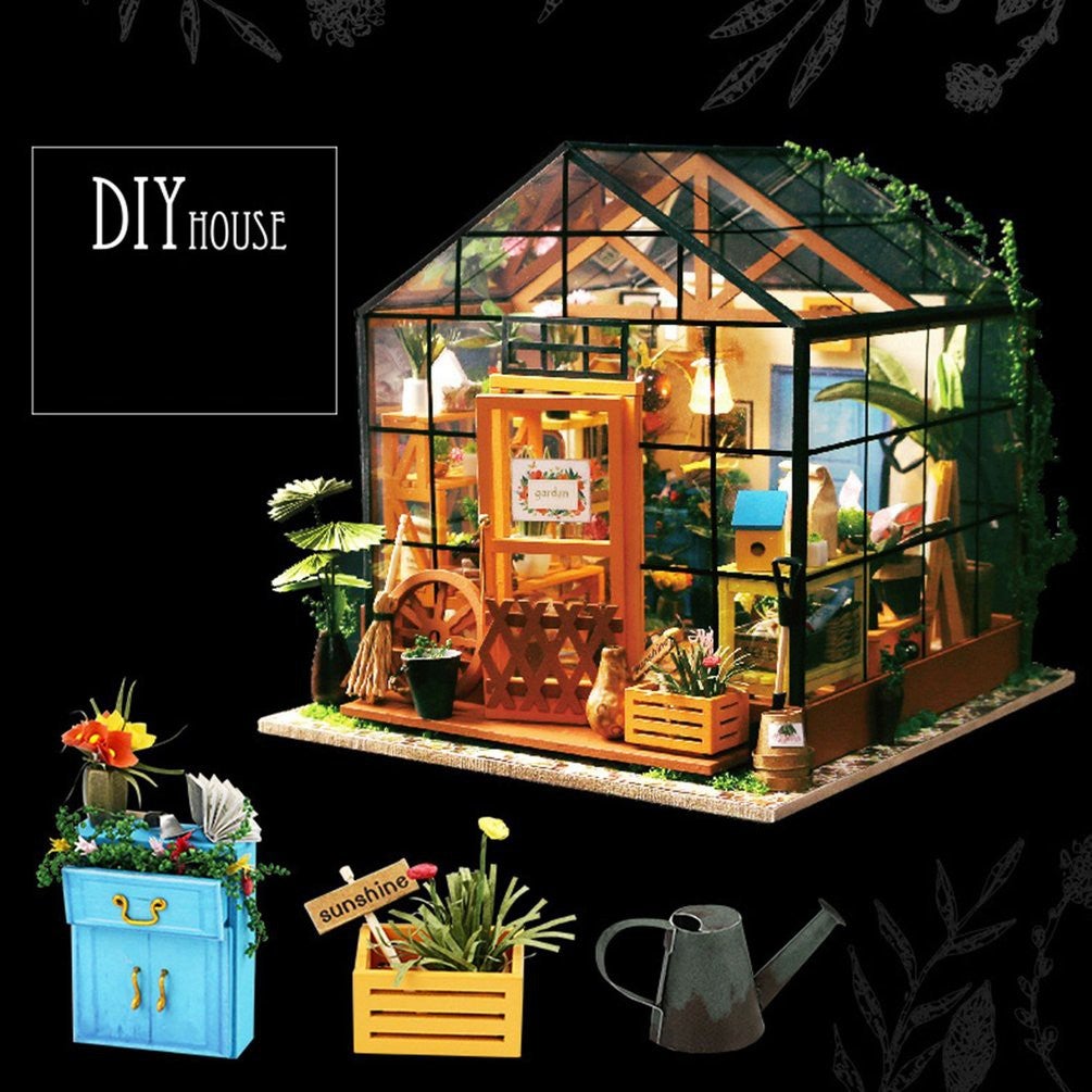 3D Wooden Puzzle DIY Dollhouse Building Kit Handmade Educational Toy For Kids