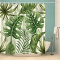 Youngshion Digital Printing Waterproof Polyester Shower Curtain Banana Leaves
