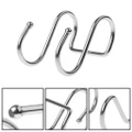 Stainless Steel Round S Shaped Dual Hanger Hook Kitchen Cabinet Clothes Storage
