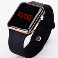 Square Mirror Face Silicone Band LED Digital Watch For Men