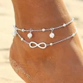 Gold /Silver Stainless Steel Pearl Charms Anklet Foot Ankle Chain Bracelet