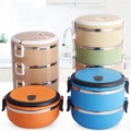 Stainless Steel Insulated Lunch Box Round Multilayer Lunch Box