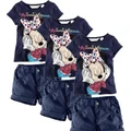 2pcs 2015 Baby Kids Boys Girls Minnie Mouse Short T-Shirt Shorts Set Outfit