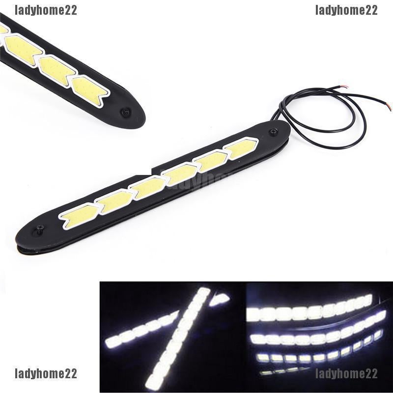 2Pcs 12V 20W Waterproof LED Daytime Running Light DRL COB Strip Lamp Fog Car