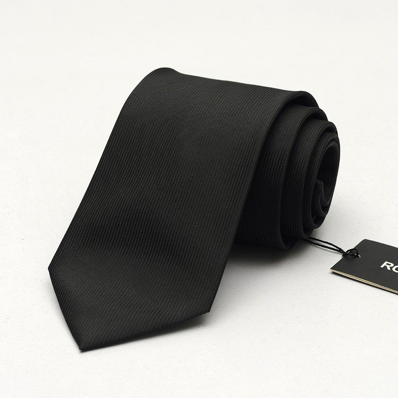 High Quality Men's Business Neckties 8cm Slim Tie for Men Black with Gift Box