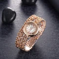 New Luxury Rhinestone Watches Rose Gold Steel Clock