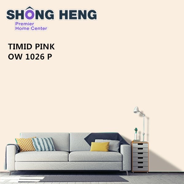 1 Litres - Nippon Paint Interior Wall Easy Wash [TIMID PINK OW 1026 P]