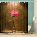 Youngshion Home Decor Shower Curtain Background 3D Digital Printing Red Rose