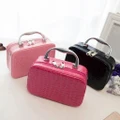Women Beauticians Cosmetic Cases Travel Handbags Leather Organizer Makeup Bag