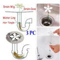 3 Pcs Drain Trap Dredge Drain Hair Cleaning Hook Chain Catcher Cleaning Tool