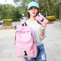 New READY STOCK Lovely Cat Printed Unisex Canvas Backpack School Bag Beg