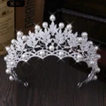 Kiel Faux Pearl Hollowed Rhinestone Inlaid Hair Crown Tiara Bride Wedding Decor