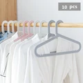 NACHUAN 10 pcs Plastic No Trace Coat Clothes Hanger Clothes Hook Non Slip with Groove