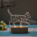 Cat 3D stereoscopic night light LED USB Desk Lamp, for Home Decor (Walking cat)
