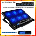 ICE COOREL K6 Silent 6 Fans Cooler Pad with Rack Stand and Built-in LCD Display With Speed Control Panel/Kipas Laptop