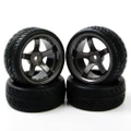 Flat Racing Tires Wheel Rim For RC 1:10 On Road Car 6mm Offset 4pcs