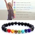7 Chakra Healing Beaded Bracelet Natural Lava Stone Diffuser Bracelet Jewelry