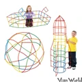 Prajita 200pcs Children Puzzle Straw Blocks Pipette Assembly Straw Creative Toy