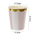 Gold Blocking Pink Striped Paper Tray Paper Cup Party Decorations Tableware