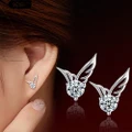 Kiel Silver Plated Jewelry Angel Wing Dazzling Rhinestone Stud Earrings